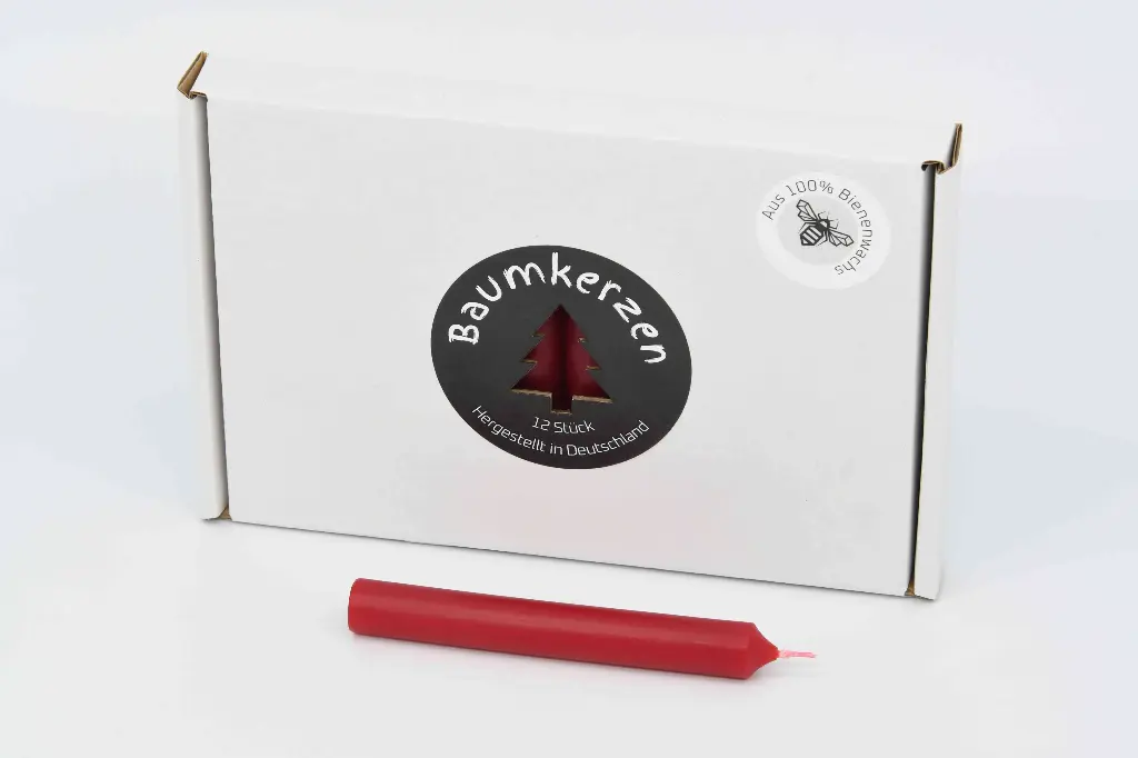 Premium Baumkerzen 100% Bienenwachs 12 Stück rot