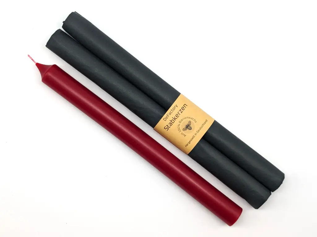 Stabkerzen 100% Bienenwachs 2 Stück 250x22mm rot 